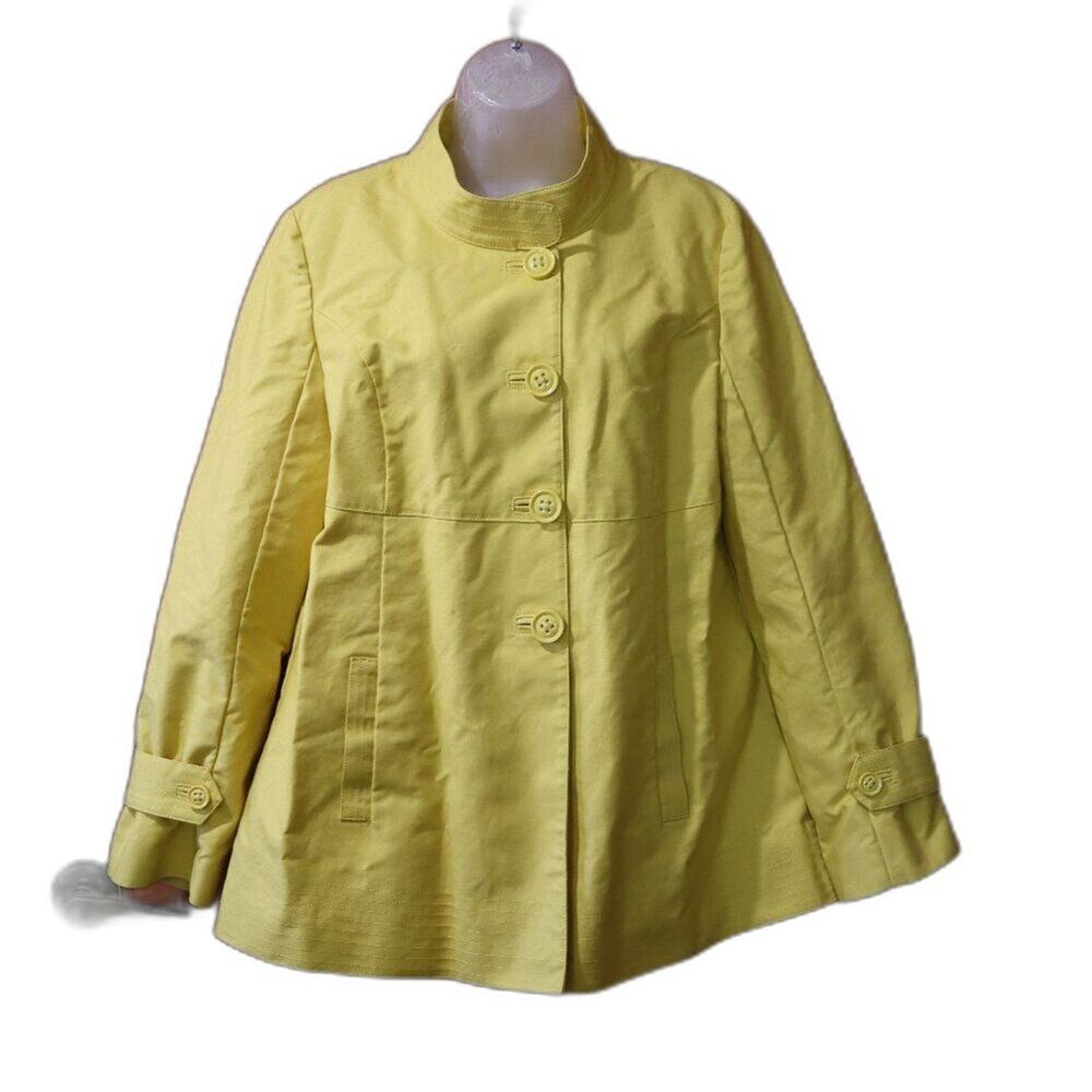 Talbots Bright Yellow Swing Cotton Jacket Women's Size 12 Spring Coat